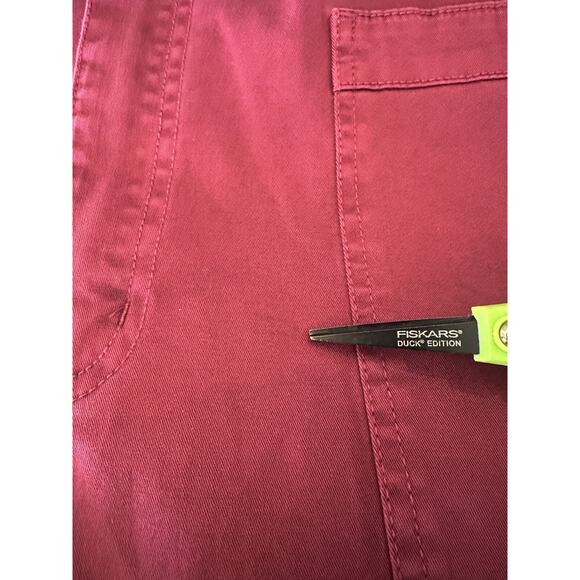 Sundance Decla Pants In Raspberry Cotton Spandex Patch Pockets Women's Size 14 - Picture 9 of 13